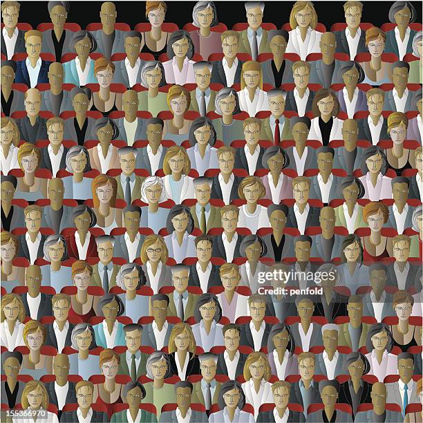 audience - black tie event background stock illustrations