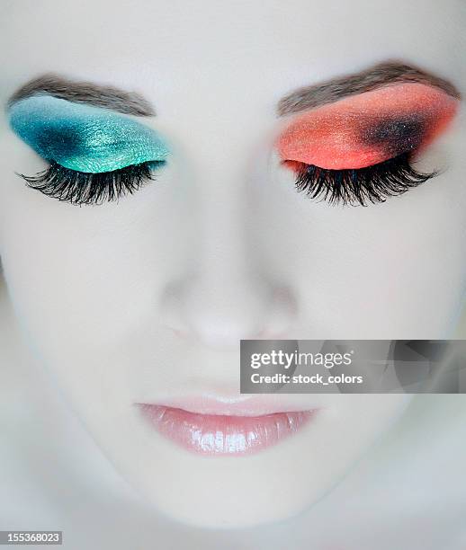 eye make-up - eyelash extensions stock pictures, royalty-free photos & images