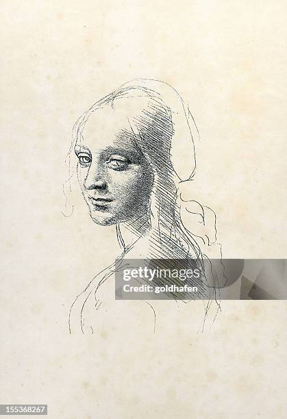ilustraciones, imágenes clip art, dibujos animados e iconos de stock de aeropuerto leonardo da vinci, sketch, madonna - leonardo da vinci