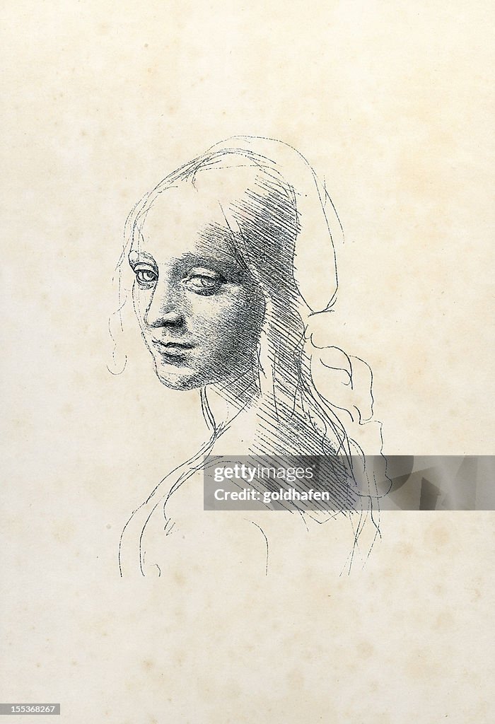 Leonardo da vinci, sketch, madonna