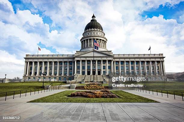 utah state capitol building - utah flag stock pictures, royalty-free photos & images