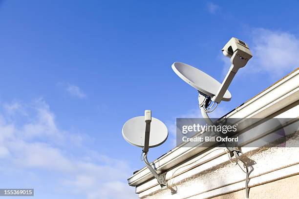 home satellite dish - schotelantenne stockfoto's en -beelden