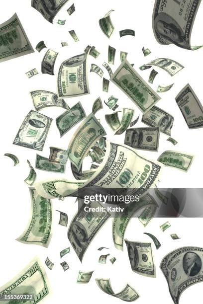 falling money bills (xxxl) - pennies from heaven stock pictures, royalty-free photos & images