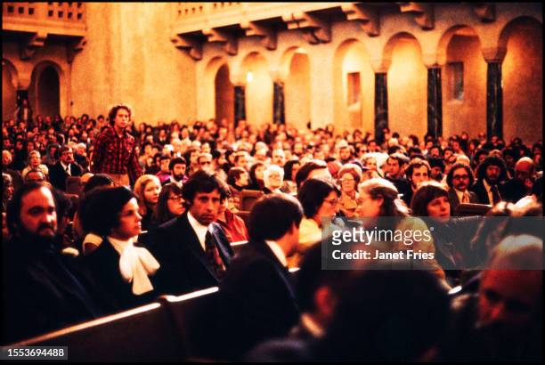 Among hundreds of others, American politician Dianne Feinstein and her partner Richard C Blum in Temple Emanu-El for a memorial service , San...