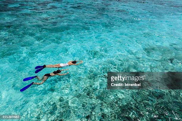mom &amp; daughter: snorkling during vacation - snorkel bildbanksfoton och bilder