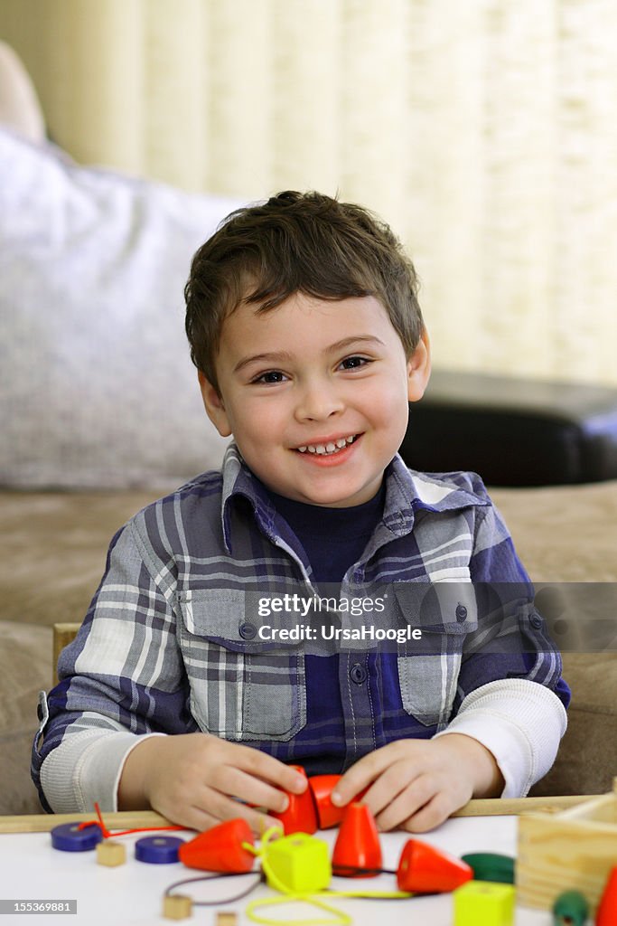 Portrait of young boy with autism