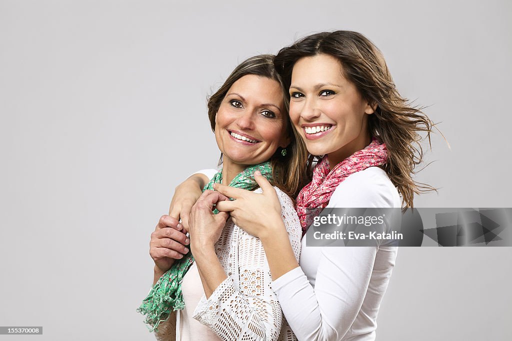 Portrait of two happy women