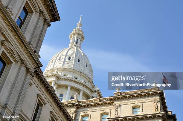 the capital building located in lansing - michigan stock pictures, royalty-free photos & images