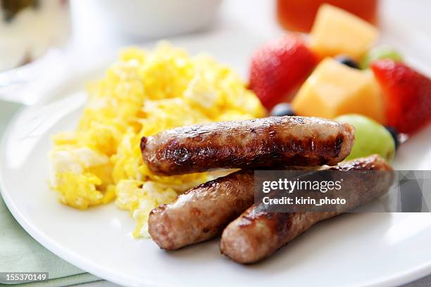 breakfast table - breakfast sausage stock pictures, royalty-free photos & images