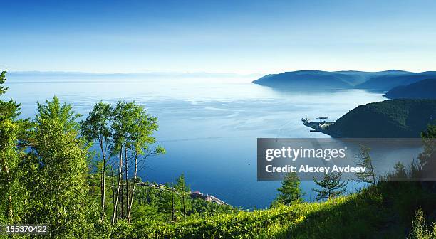 view of lake baikal - lake baikal stock pictures, royalty-free photos & images