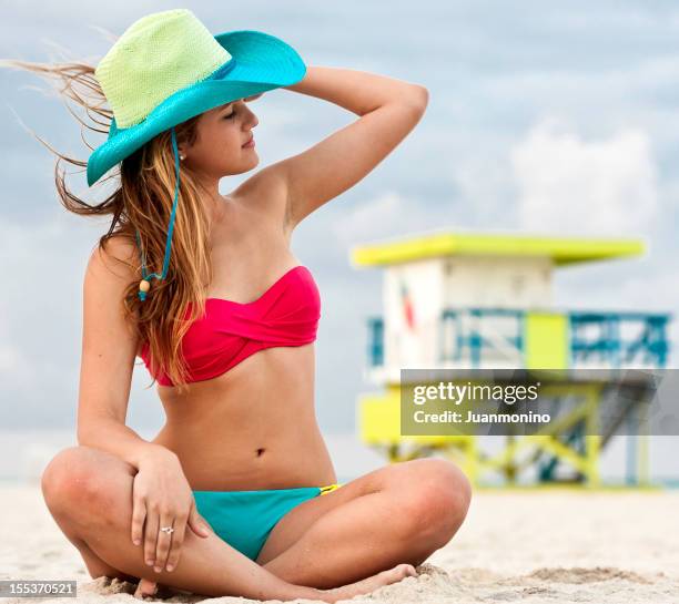 cowgirl at the beach - cowgirl models stock pictures, royalty-free photos & images