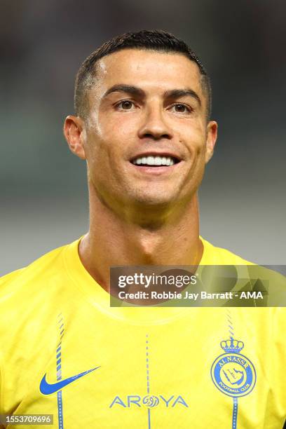 Cristiano Ronaldo of Al-Nassr during the pre-season friendly match between Paris Saint-Germain and Al-Nassr at Yanmar Stadium Nagai on July 25, 2023...