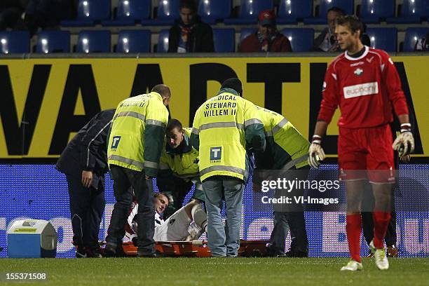 Jens Podevijn of Willem II during the Dutch Eredivisie match between Willem II and FC Utrecht at the Willem II Stadium on November 3, 2012 in...