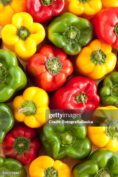 bell peppers background - bell pepper stock pictures, royalty-free photos & images