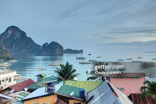 the nido panorama - el nido stockfoto's en -beelden