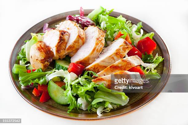 roasted chicken breast - chicken salad stock pictures, royalty-free photos & images