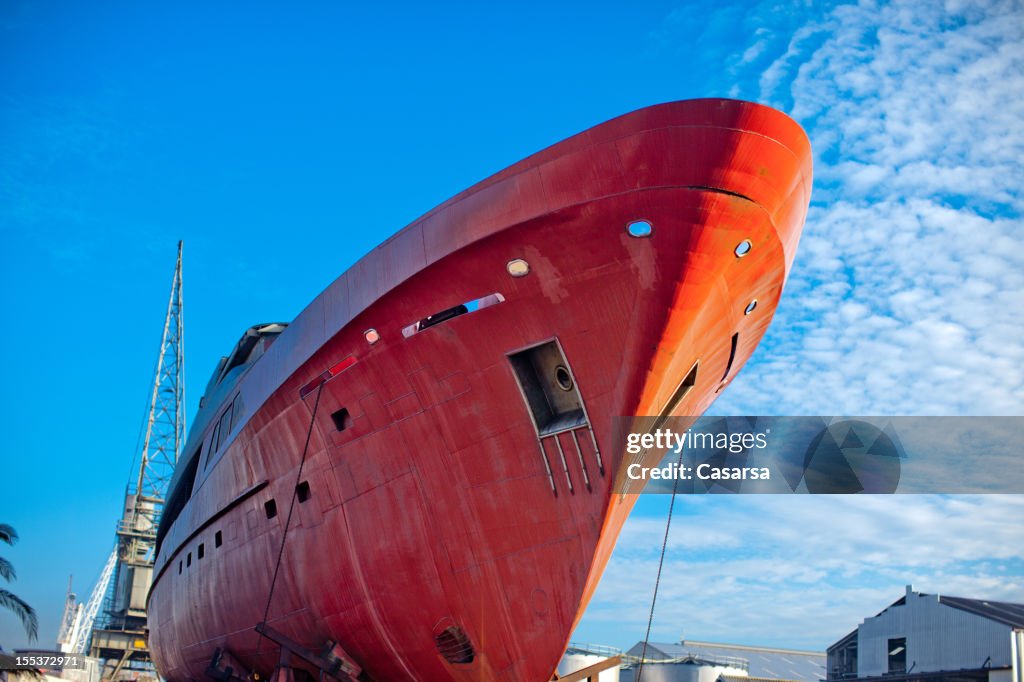 Ship under repairs