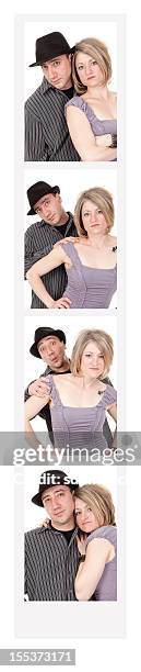 couple in photo booth - photo strip stock pictures, royalty-free photos & images