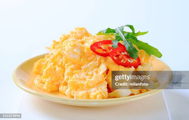 scrambled eggs - scrambled eggs stock pictures, royalty-free photos & images