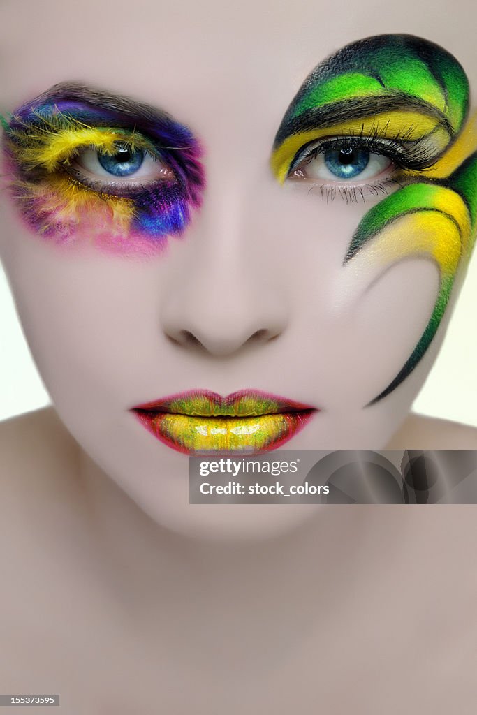 Woman colorful make-up