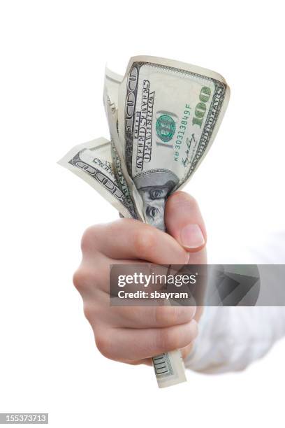 fist full of dollars - gripping stock pictures, royalty-free photos & images