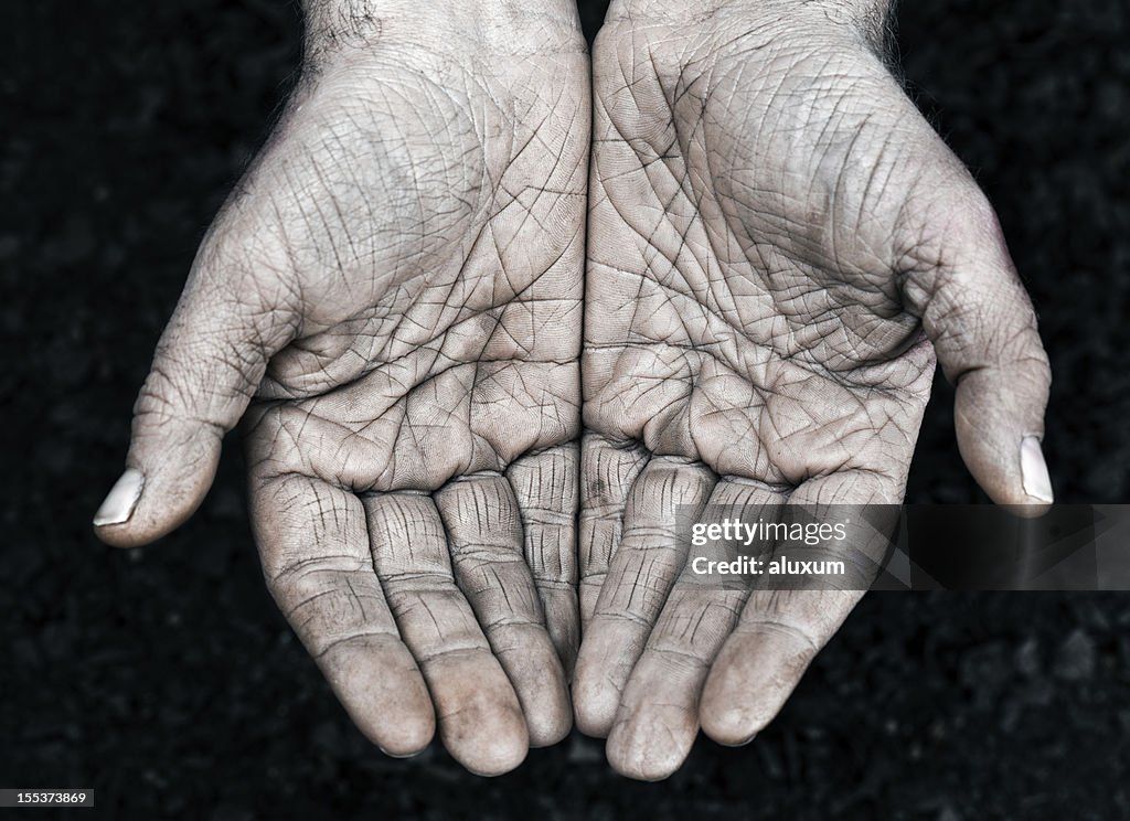 Manual worker hands