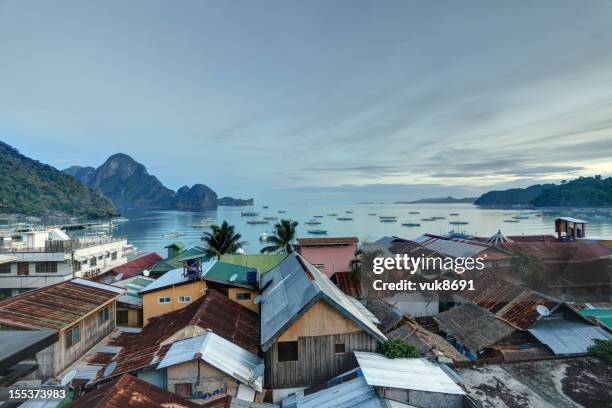 morning in el nido - el nido stockfoto's en -beelden