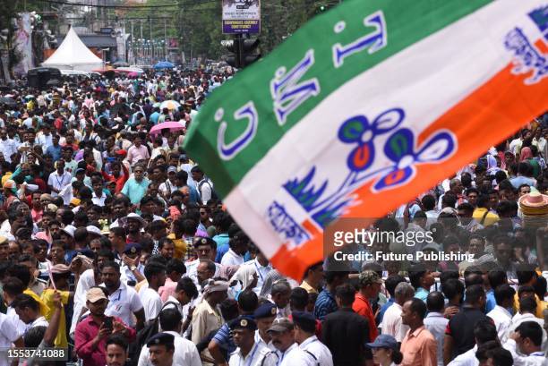 July 21 Kolkata ,India: Supporters of the Trinamool Congress party attend a rally addressed by West Bengal's Chief Ministers and party supremo Mamata...