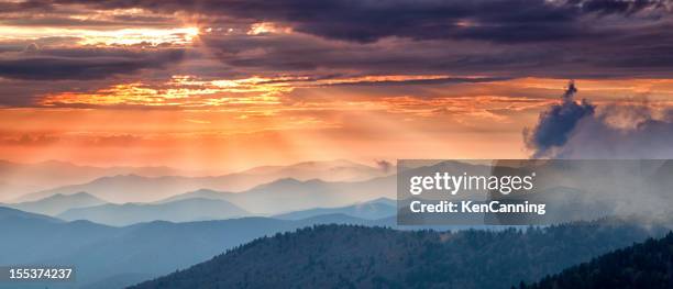 mountain sunset - great smoky mountains stock pictures, royalty-free photos & images