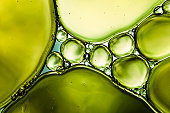 Oil & Water - Abstract Background Green Macro