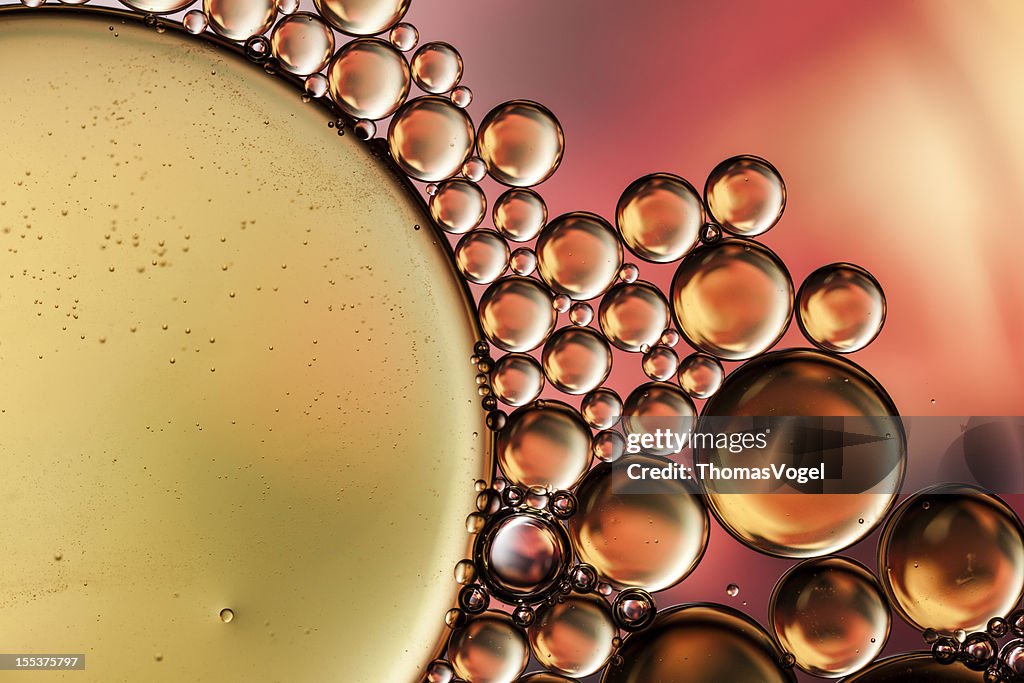Oil & Water - Abstract Background Red Macro