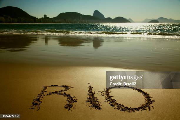 rio de janeiro and copacabana beach - rio de janeiro skyline stock pictures, royalty-free photos & images