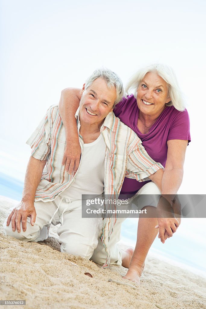 Happy Senior Couple on the Beach