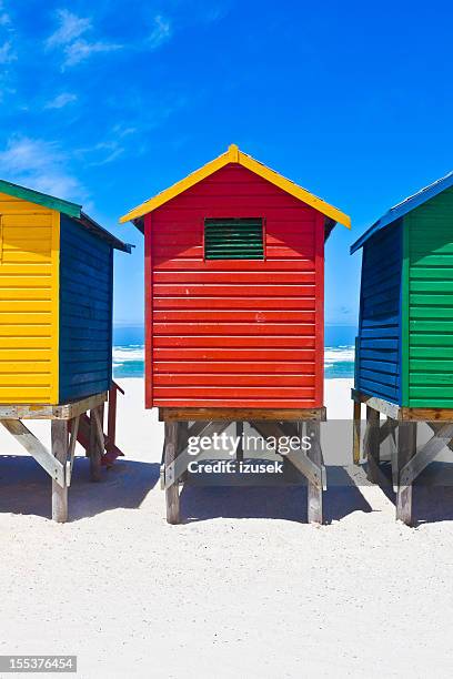 beach huts - cape town beach stock pictures, royalty-free photos & images