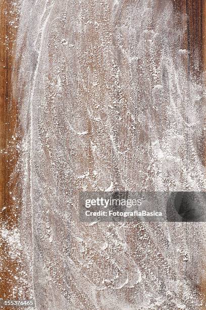 flour over wood - flour stock pictures, royalty-free photos & images