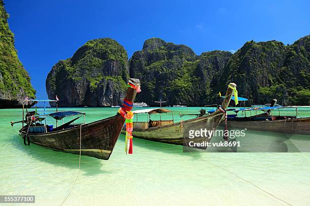 beautiful maya bay - thailand stock pictures, royalty-free photos & images