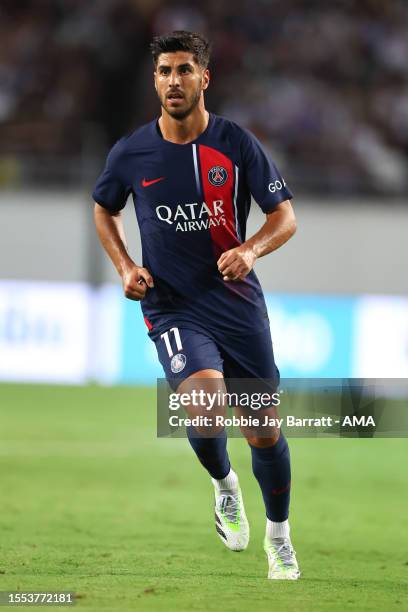 Marco Asensio of PSG during the pre-season friendly match between Paris Saint-Germain and Al-Nassr at Yanmar Stadium Nagai on July 25, 2023 in Osaka,...