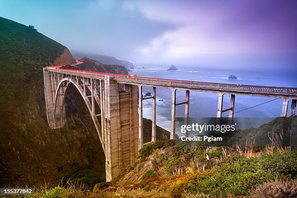 bixby bridge, big sur, kalifornien, usa - bixby bridge stock-fotos und bilder