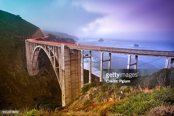 pont de bixby, big sur, californie, états-unis - pont de bixby photos et images de collection