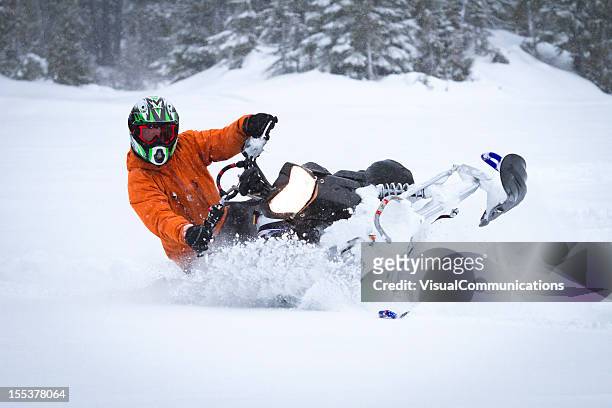 snowmobiling. - snow vehicle stock pictures, royalty-free photos & images