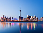 Toronto City Skyline at Night in Canada