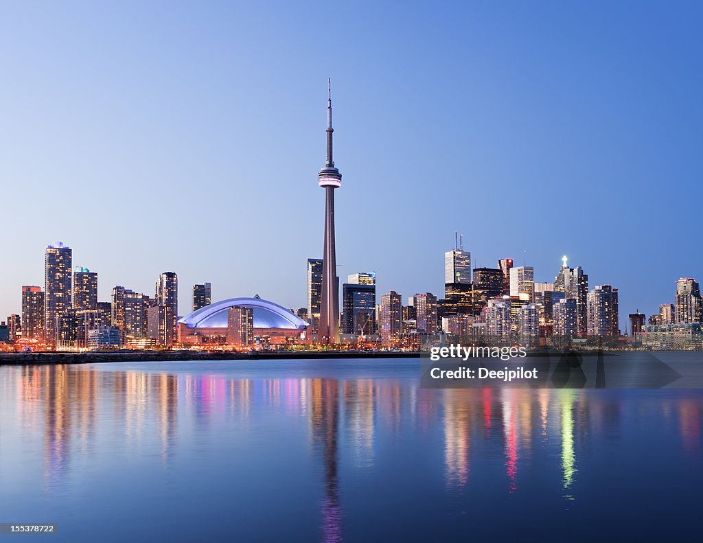 Toronto City Skyline at Night in Canada