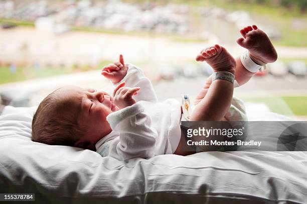 baby by window - umbilical cord 個照片及圖片檔