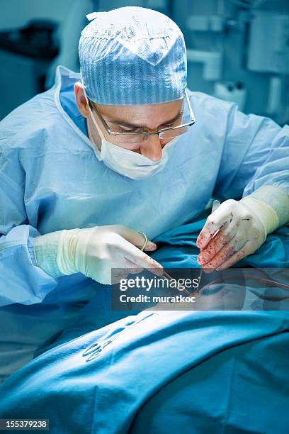 doctor in surgery - surgical suture stock pictures, royalty-free photos & images