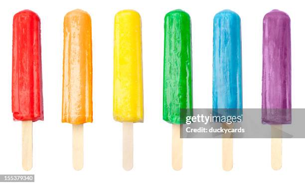 paletas heladas en rainbow colors - ice lolly fotografías e imágenes de stock