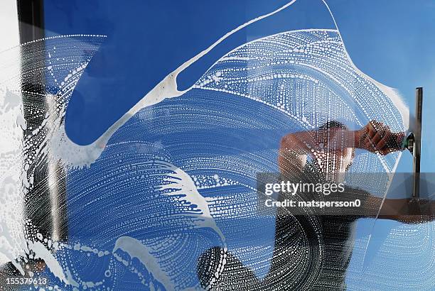 domestic window cleaner - window washer stock pictures, royalty-free photos & images