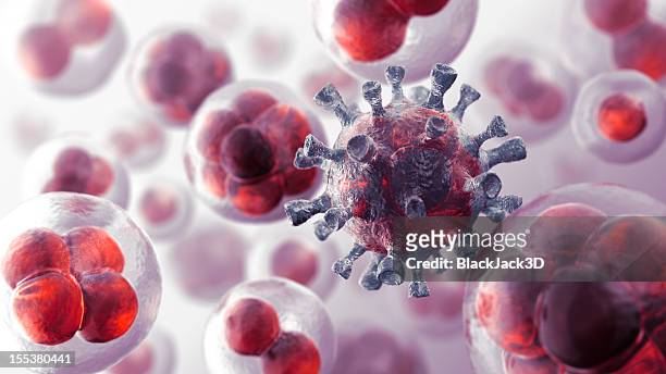 representação artística do sangue células com uma célula infectados - célula humana - fotografias e filmes do acervo