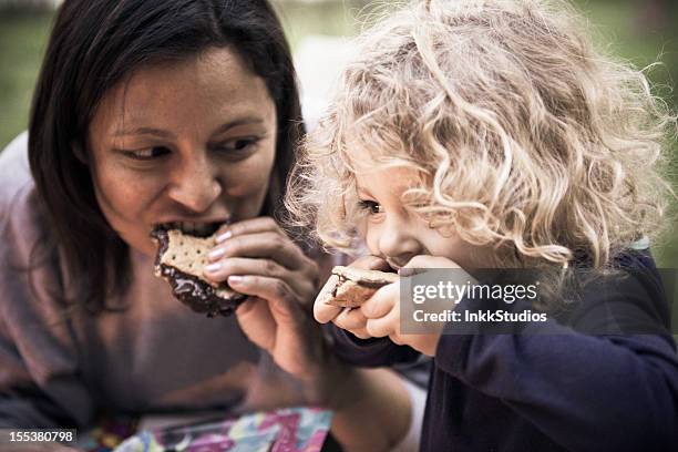 zeit für die familie - smore stock-fotos und bilder