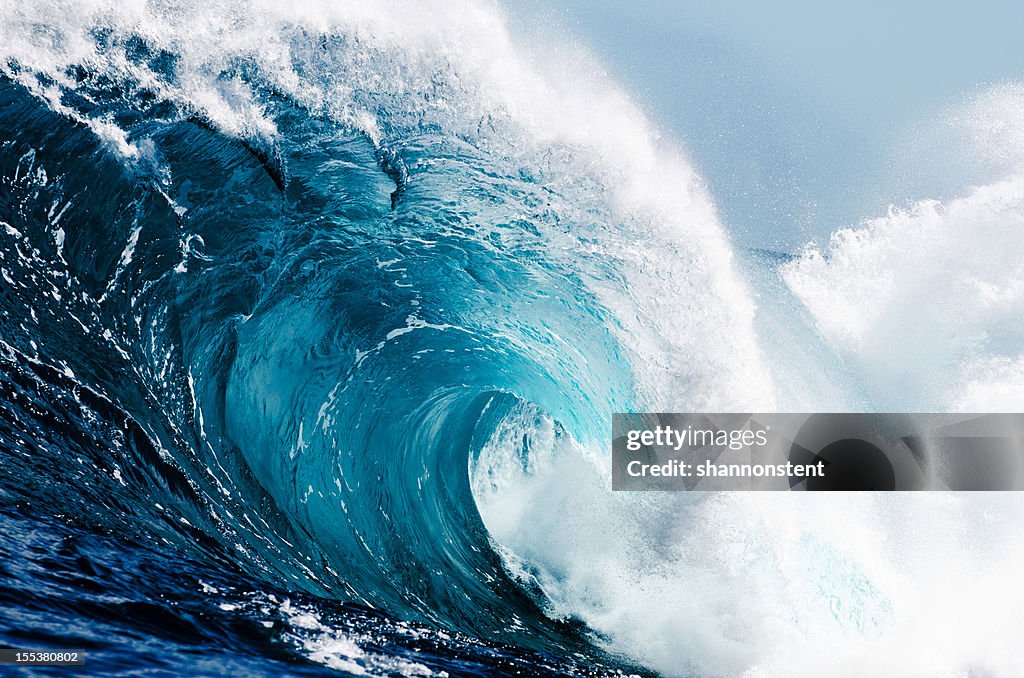 Close-up view of huge ocean waves