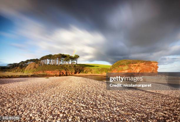 jurassic coast:  otter head, budleigh salterton, devon - budleigh stock pictures, royalty-free photos & images